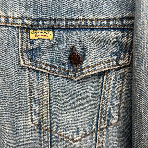 Vintage Levi Strauss Signature Denim Coat Jean Trucker Jacket Size 4XL Cotton - Picture 5 of 11